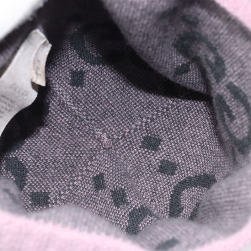 【日本直送】GUCCI GG帆布針織帽 羊絨色 M 粉紅色 676827 Auth am8353-7