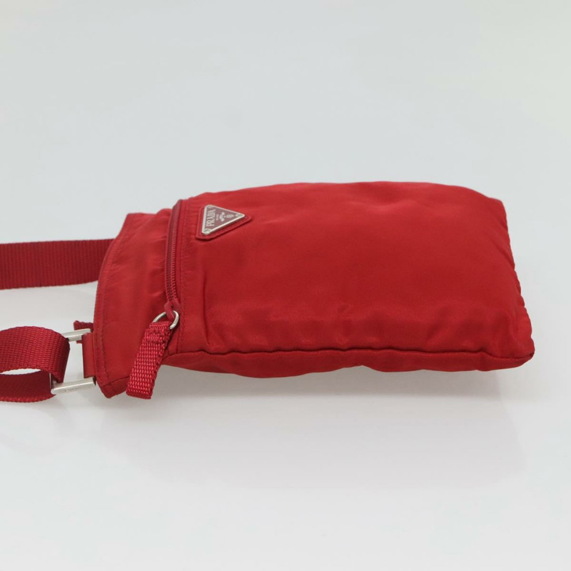 【日本直送】PRADA 單肩包 尼龍 紅色 銀色 正品 120955-3