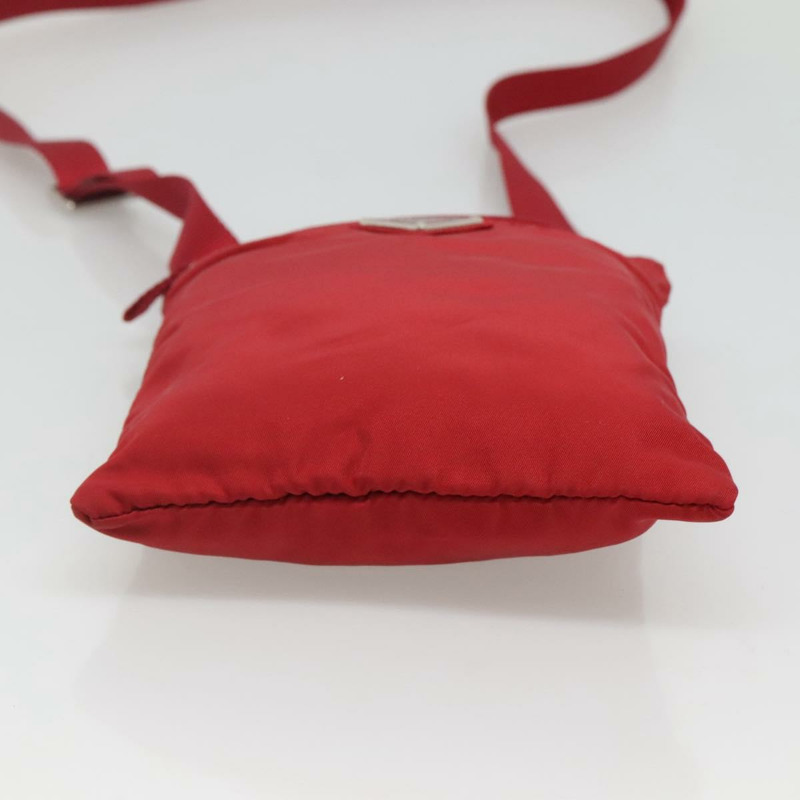 【日本直送】PRADA 單肩包 尼龍 紅色 銀色 正品 120955-4