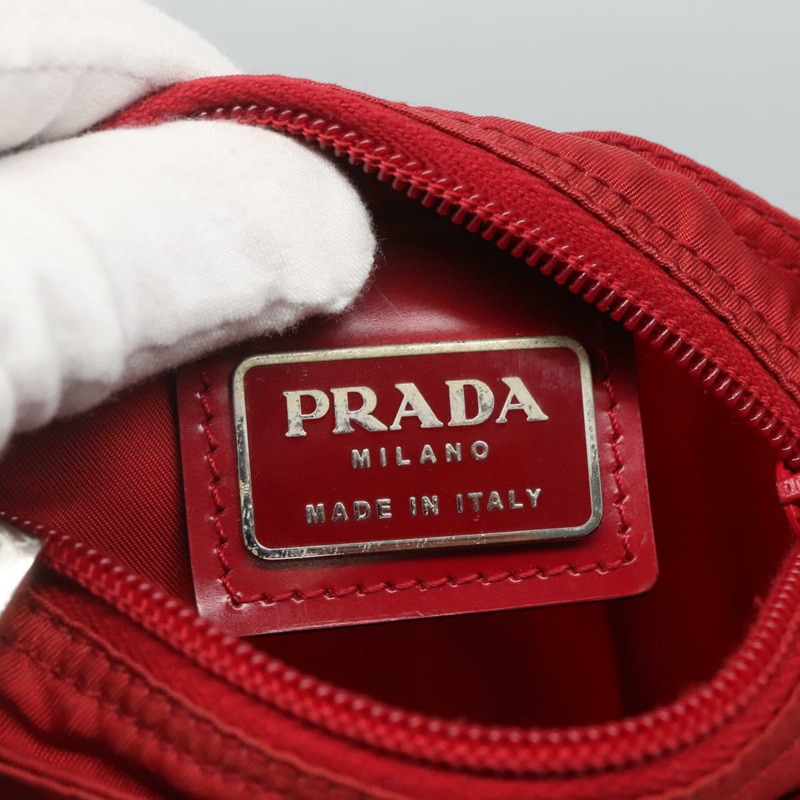 【日本直送】PRADA 單肩包 尼龍 紅色 銀色 正品 120955-18