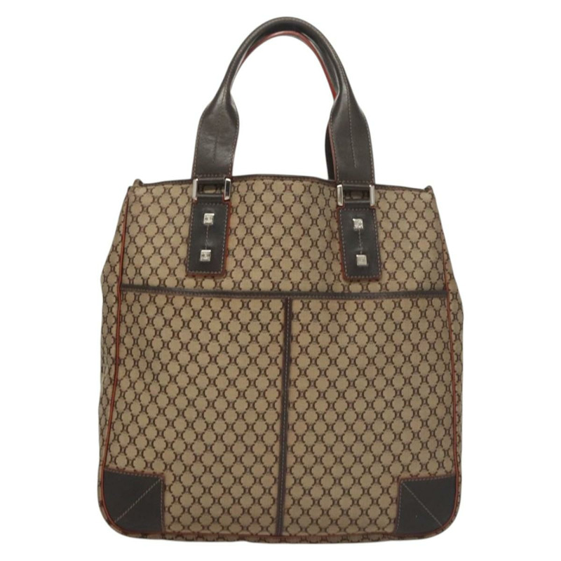 【日本直送】CELINE Macadam 帆布托特包 棕色銀色 正品 HK2513-12
