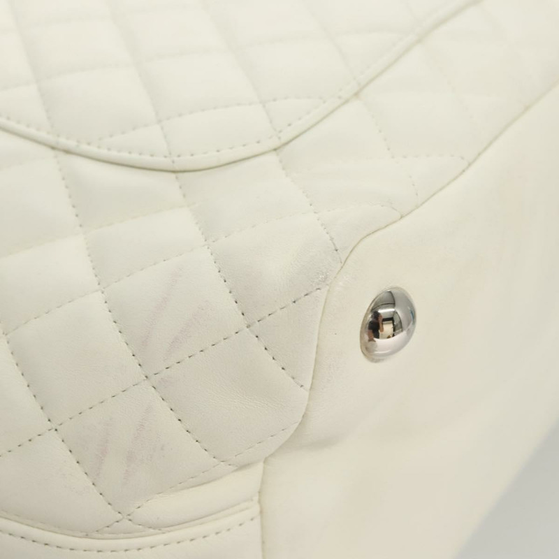 【日本直送】香奈兒 Matelasse Cambon Line COCO Mark 托特包 小羊皮 白色 CC 正品 121507-8