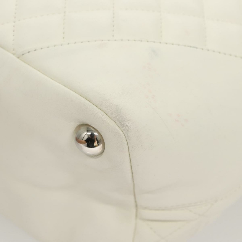 【日本直送】香奈兒 Matelasse Cambon Line COCO Mark 托特包 小羊皮 白色 CC 正品 121507-16