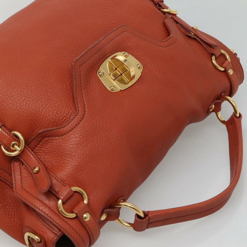 【日本直送】Miu Miu 手提包 皮革 2 款可選 棕金色 正品 sw498-5