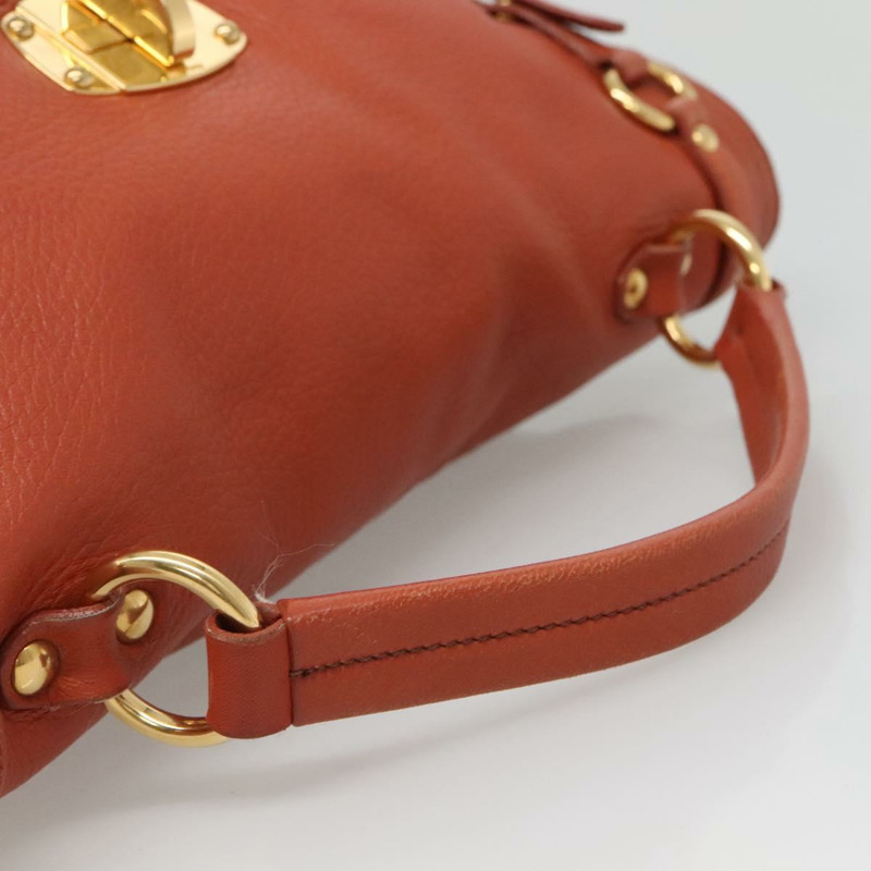 【日本直送】Miu Miu 手提包 皮革 2 款可選 棕金色 正品 sw498-6
