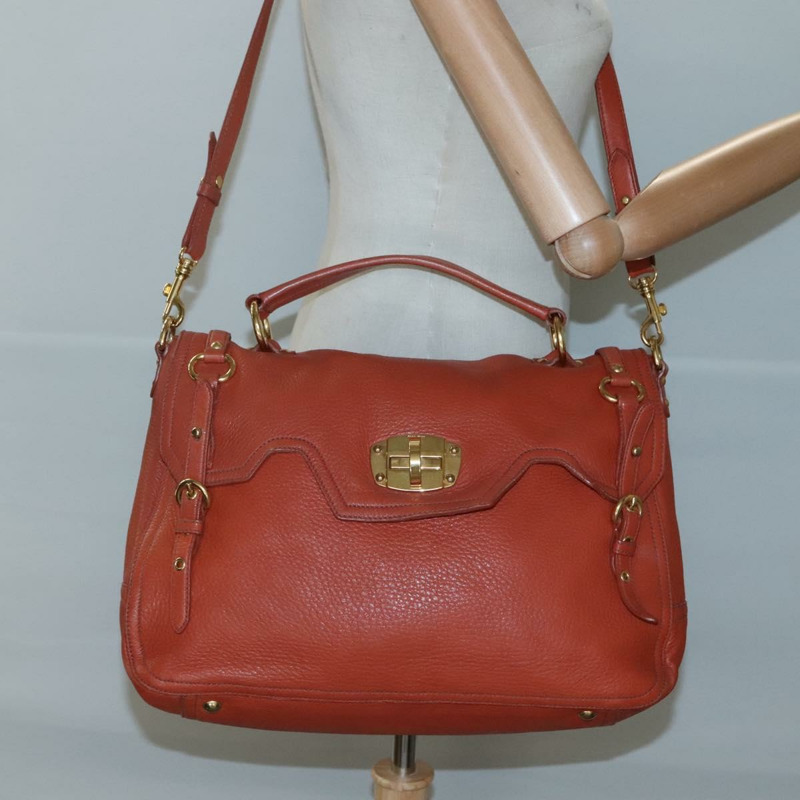【日本直送】Miu Miu 手提包 皮革 2 款可選 棕金色 正品 sw498-23
