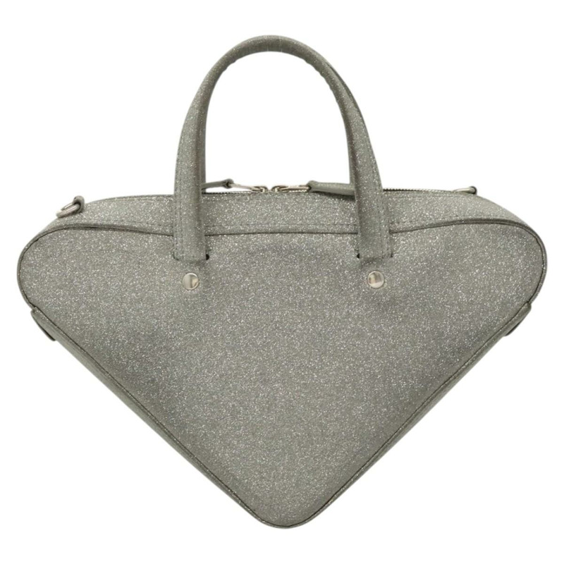 【日本直送】BALENCIAGA Triangle Duffle XS 手提包 皮革 2 向 銀色 531048 正品 121086-1