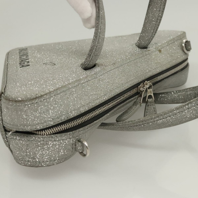 【日本直送】BALENCIAGA Triangle Duffle XS 手提包 皮革 2 向 銀色 531048 正品 121086-5