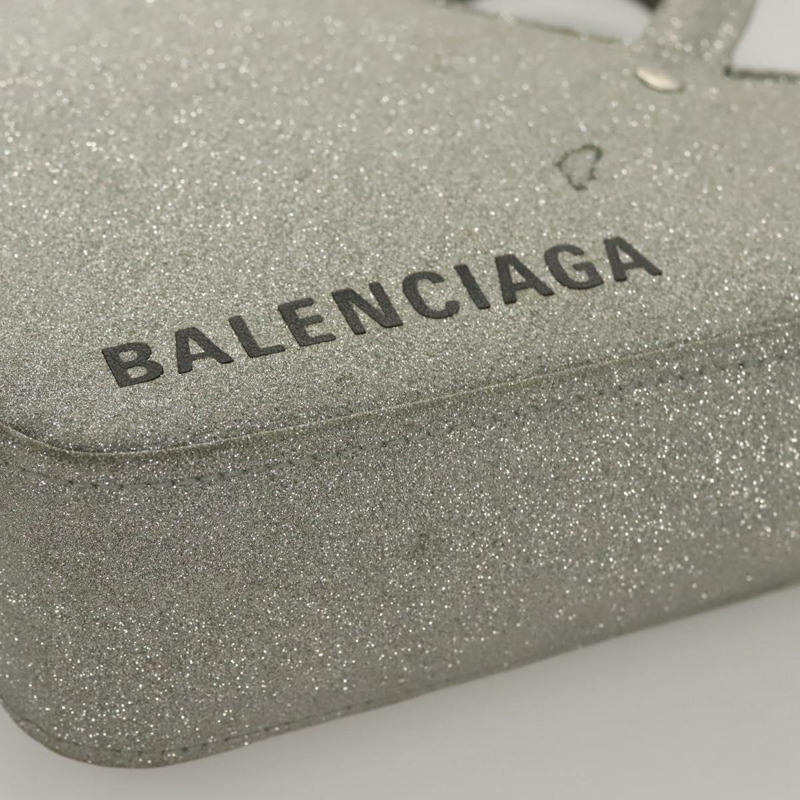 【日本直送】BALENCIAGA Triangle Duffle XS 手提包 皮革 2 向 銀色 531048 正品 121086-14
