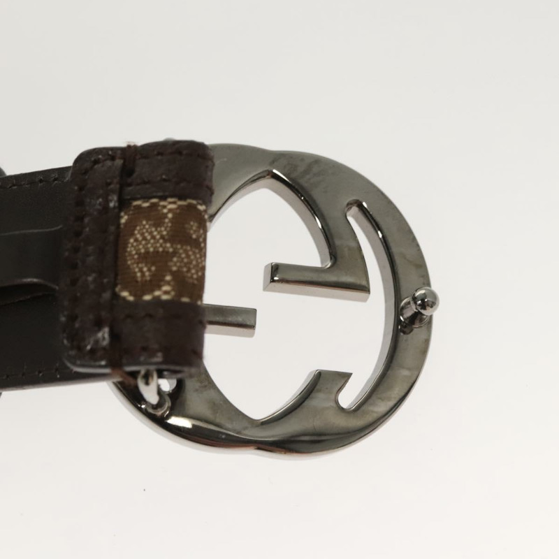 【日本直送】GUCCI GG 帆布互扣腰帶 33.5 英吋 米棕色 114874 正品 122413-6
