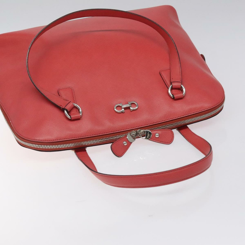 【日本直送】Salvatore Ferragamo 手提包 皮革 粉紅色 銀色 正品 122097-5