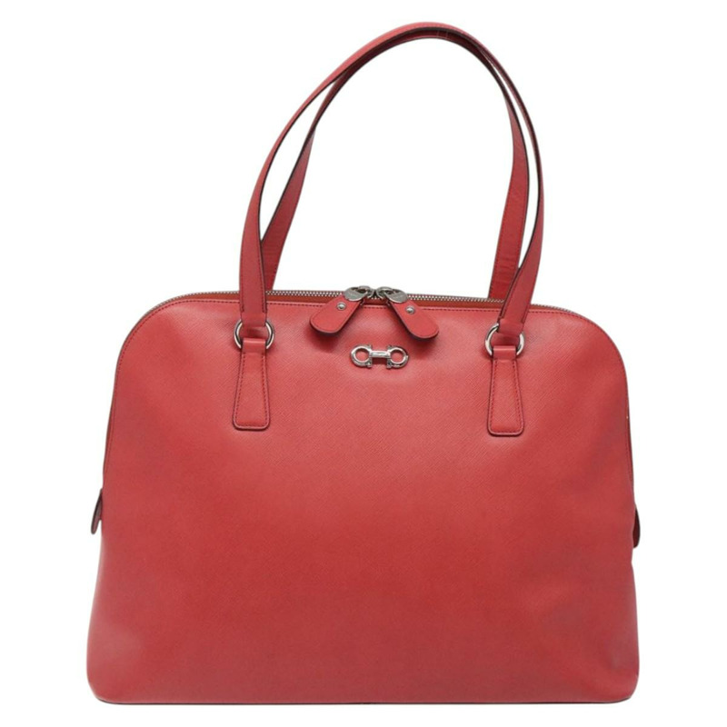 【日本直送】Salvatore Ferragamo 手提包 皮革 粉紅色 銀色 正品 122097-12