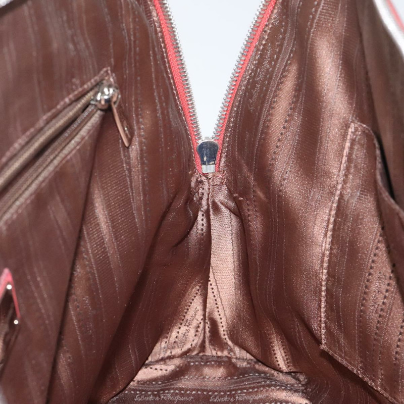 【日本直送】Salvatore Ferragamo 手提包 皮革 粉紅色 銀色 正品 122097-18