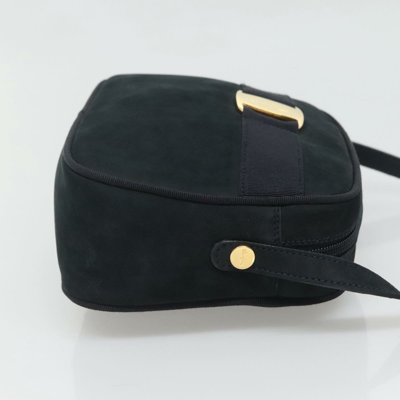 【日本直送】Salvatore Ferragamo Vala 單肩包 絨面革 海軍藍 金色 正品 gh061-2