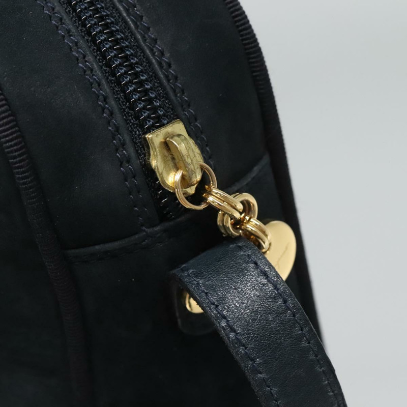 【日本直送】Salvatore Ferragamo Vala 單肩包 絨面革 海軍藍 金色 正品 gh061-16