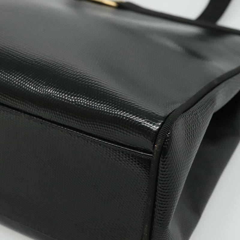 【日本直送】Salvatore Ferragamo 托特包 皮革壓花 黑金色 正品 gh067-8