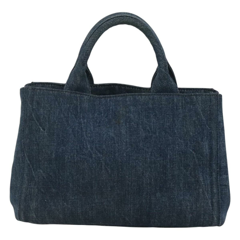 【日本直送】PRADA Bijoux Canapa PM 手袋 牛仔藍 銀色 正品 gh013-1