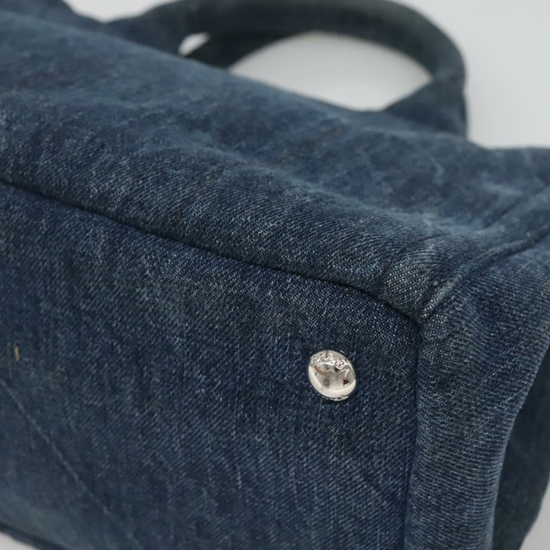 【日本直送】PRADA Bijoux Canapa PM 手袋 牛仔藍 銀色 正品 gh013-14