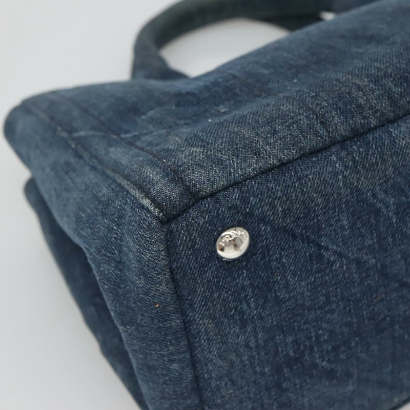 【日本直送】PRADA Bijoux Canapa PM 手袋 牛仔藍 銀色 正品 gh013-15