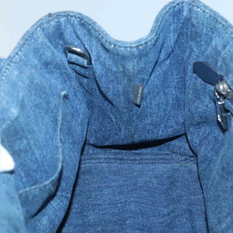 【日本直送】PRADA Bijoux Canapa PM 手袋 牛仔藍 銀色 正品 gh013-18