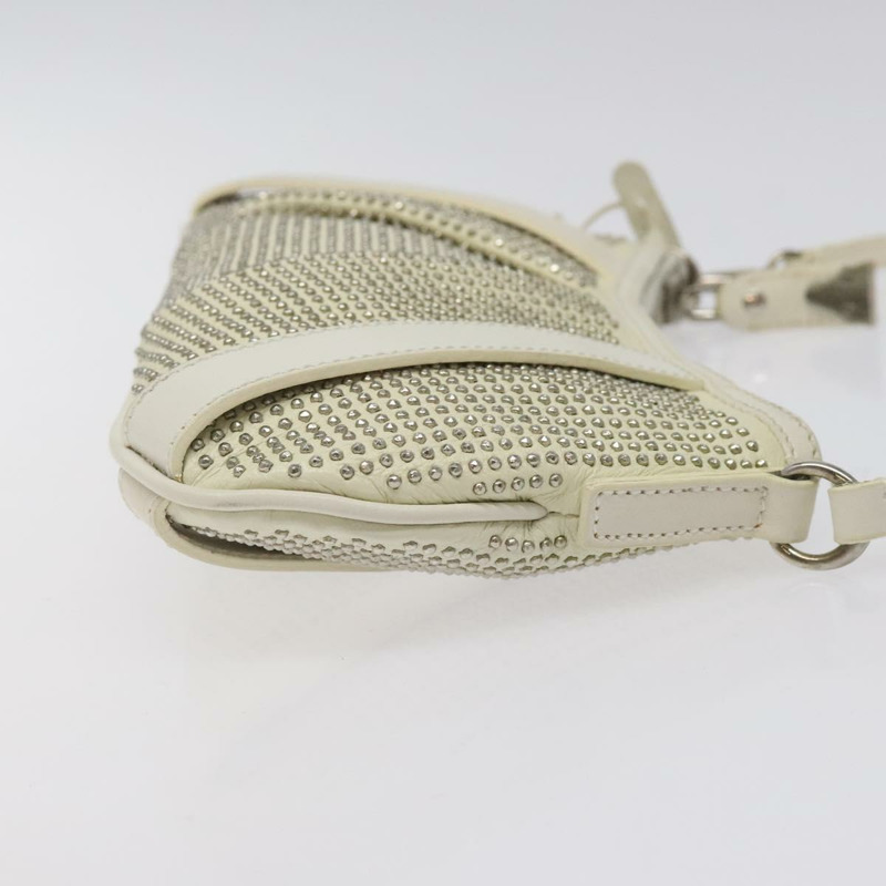 【日本直送】BURBERRY 鉚釘手提包 白色皮革 正品 bs25499-2