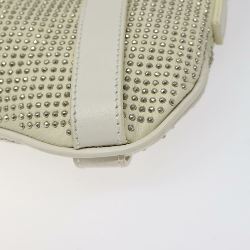 【日本直送】BURBERRY 鉚釘手提包 白色皮革 正品 bs25499-8