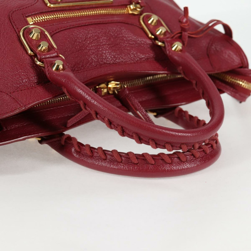 【日本直送】BALENCIAGA 經典金屬邊緣 City S 包皮革紅金 432831 正品 am8323M-6