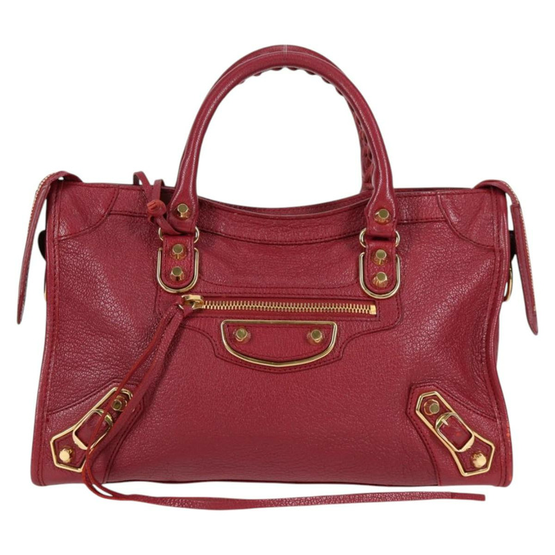 【日本直送】BALENCIAGA 經典金屬邊緣 City S 包皮革紅金 432831 正品 am8323M-12