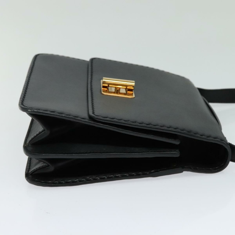 【日本直送】Chloe 肩背包 皮革 黑金 正品 123811-3