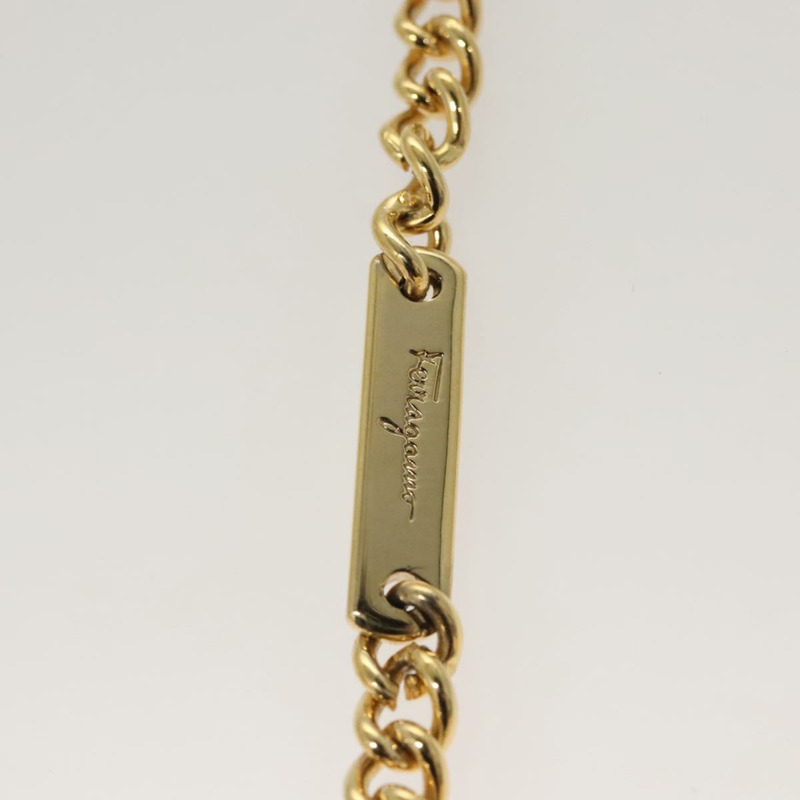 【日本直送】Salvatore Ferragamo 鏈條單肩包 緞面 米色金色 正品 123765-9