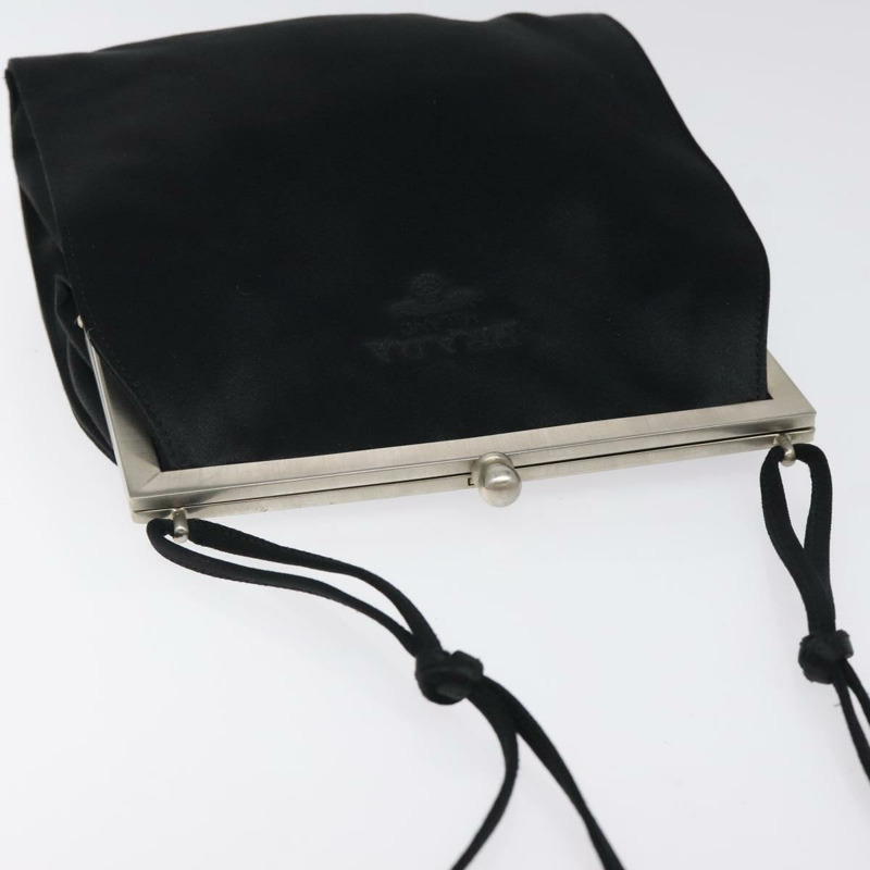 【日本直送】PRADA 單肩包 緞面黑色 正品 123908-5