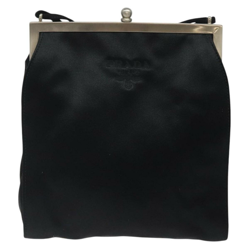 【日本直送】PRADA 單肩包 緞面黑色 正品 123908-12