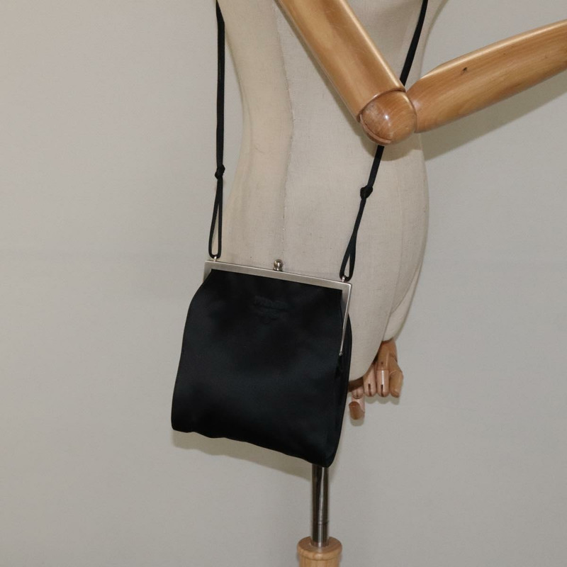 【日本直送】PRADA 單肩包 緞面黑色 正品 123908-21