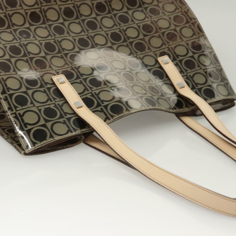 【日本直送】Salvatore Ferragamo 手袋乙烯基棕色正品 BA1920-5