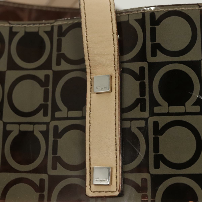 【日本直送】Salvatore Ferragamo 手袋乙烯基棕色正品 BA1920-9