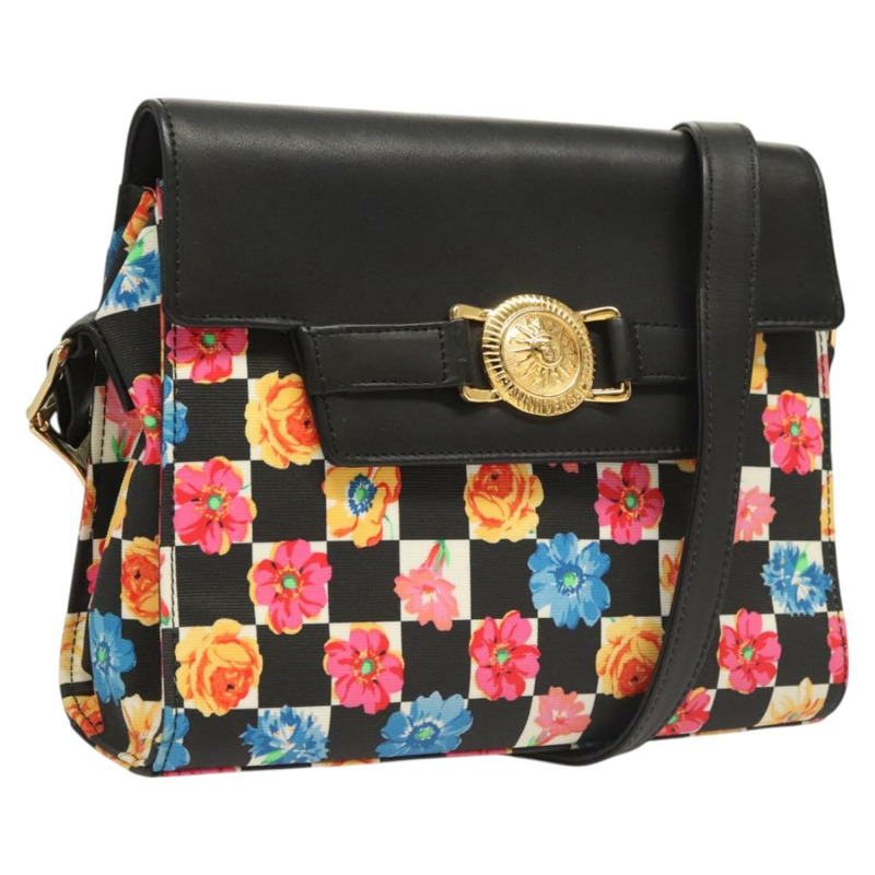 【日本直送】VERSACE 肩背包 PVC 帆布 黑金色 正品 123384-0