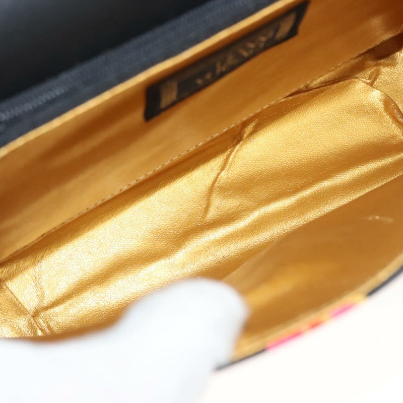 【日本直送】VERSACE 肩背包 PVC 帆布 黑金色 正品 123384-10