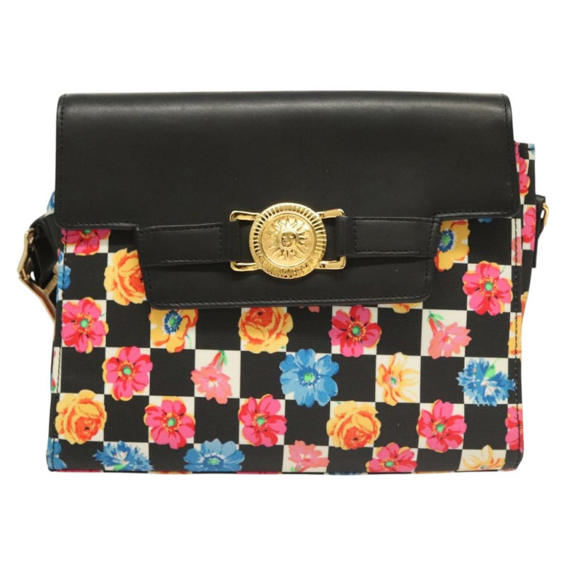 【日本直送】VERSACE 肩背包 PVC 帆布 黑金色 正品 123384-12