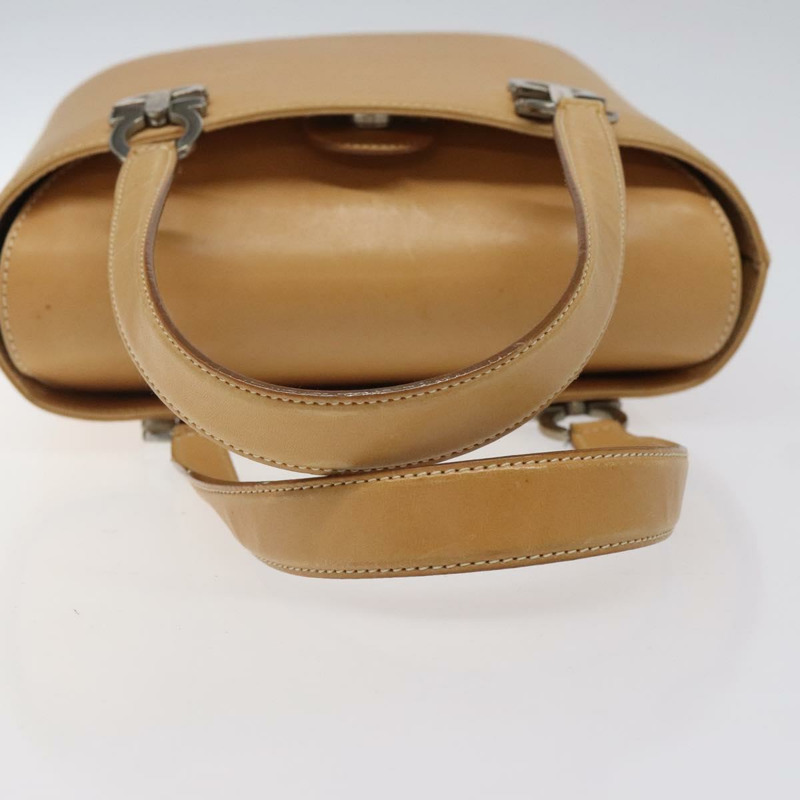 【日本直送】Salvatore Ferragamo Gancini 手提包 皮革 2 款可選 米色 銀色 正品 122976-6