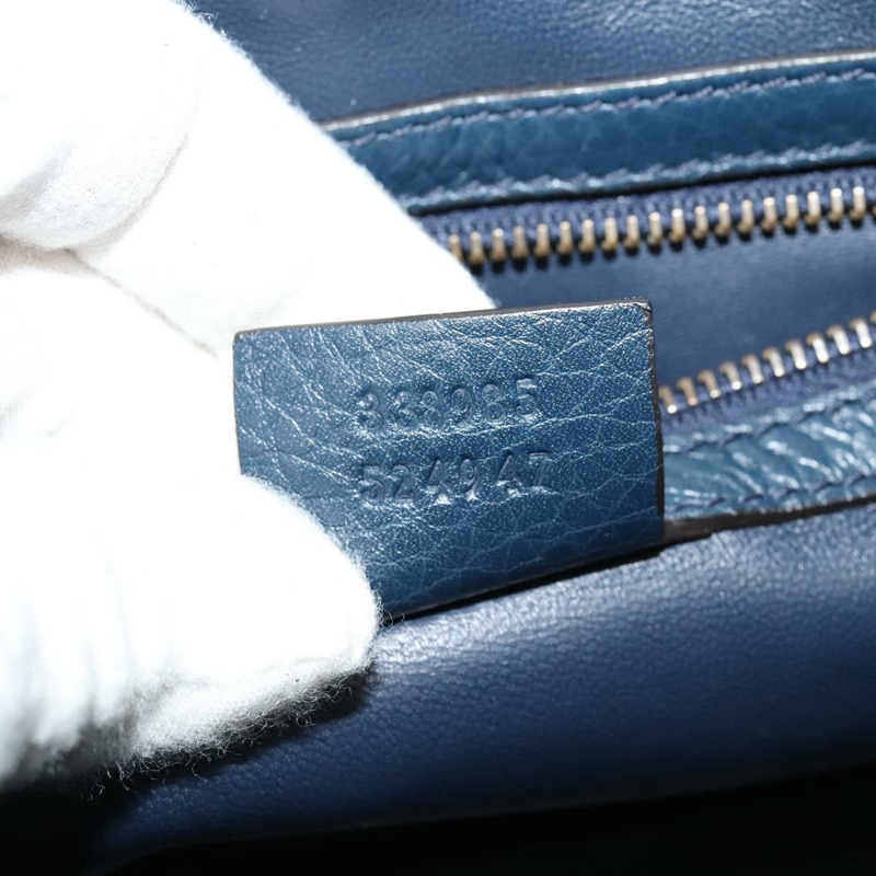【日本直送】GUCCI 單肩包 皮革 藍色 金色 338985 正品 123404-11