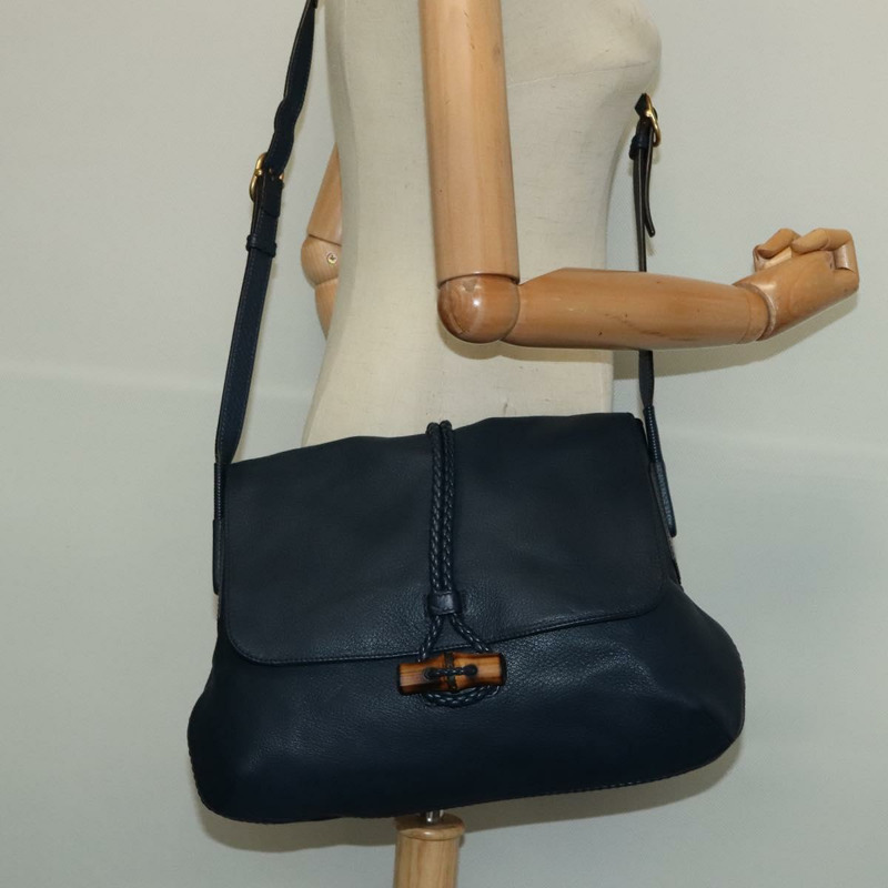 【日本直送】GUCCI 單肩包 皮革 藍色 金色 338985 正品 123404-20