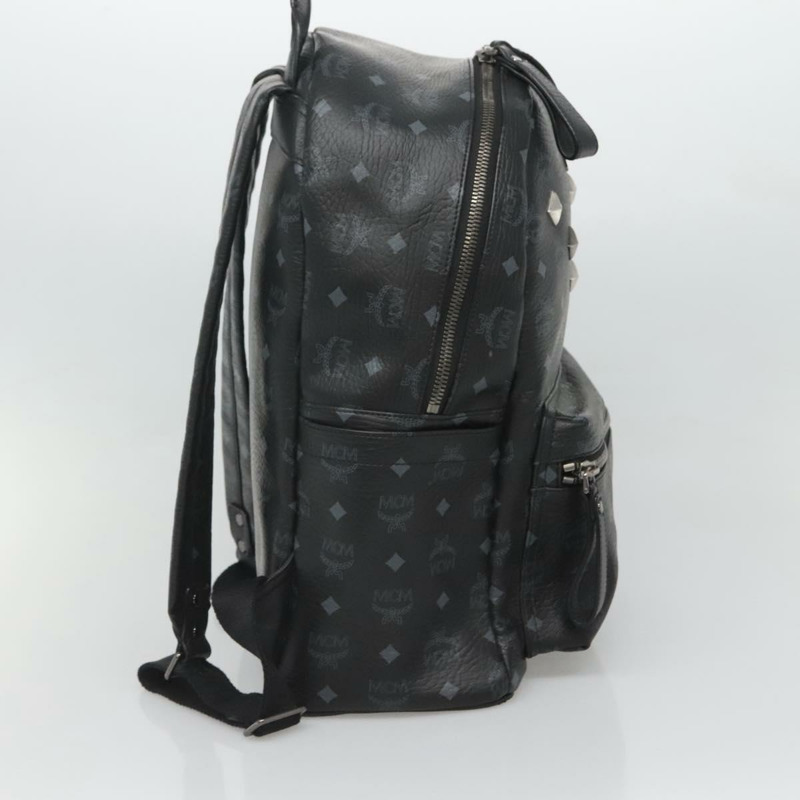 【日本直送】MCM Vicetos Logoogram 背包 PVC 皮革 黑色 銀色 正品 125033-2