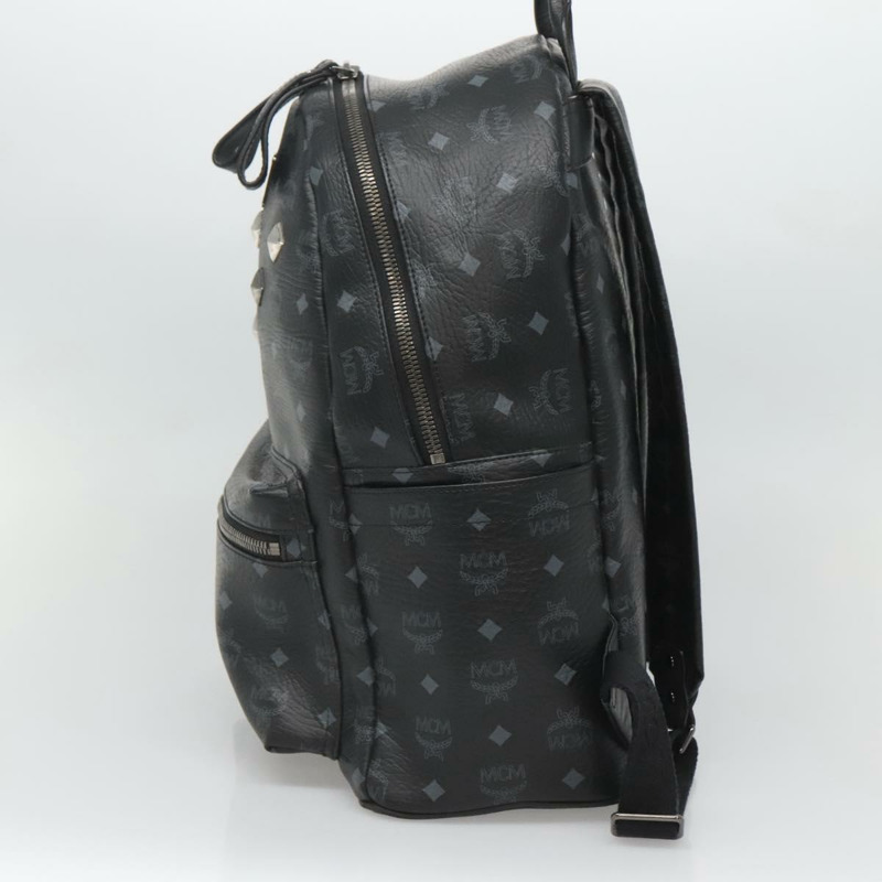 【日本直送】MCM Vicetos Logoogram 背包 PVC 皮革 黑色 銀色 正品 125033-3