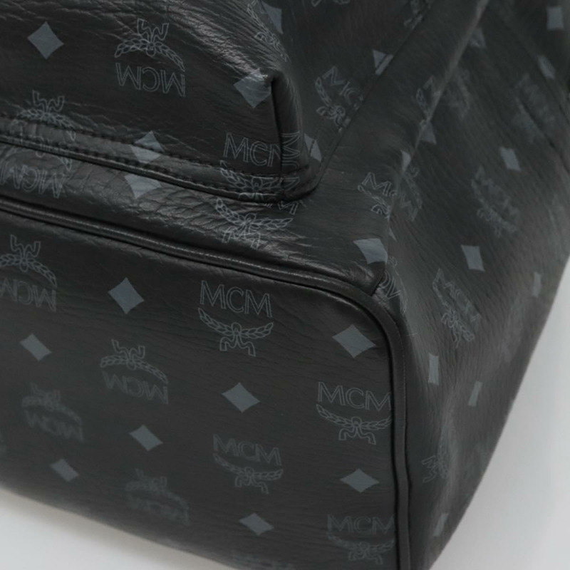 【日本直送】MCM Vicetos Logoogram 背包 PVC 皮革 黑色 銀色 正品 125033-14