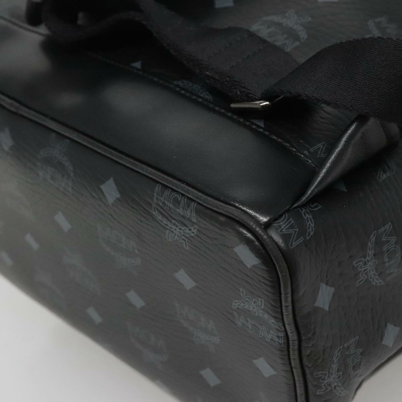 【日本直送】MCM Vicetos Logoogram 背包 PVC 皮革 黑色 銀色 正品 125033-16