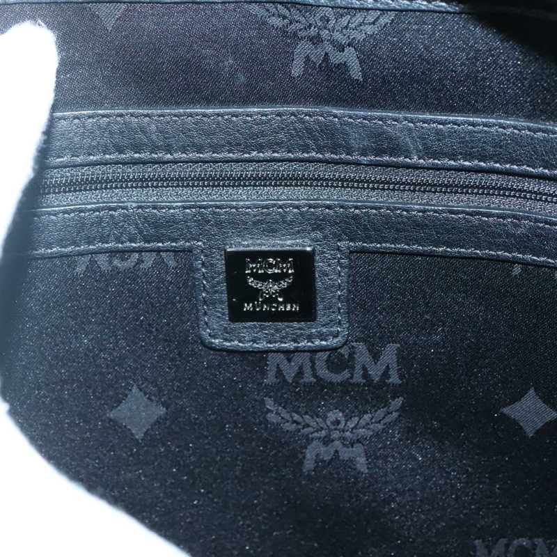 【日本直送】MCM Vicetos Logoogram 背包 PVC 皮革 黑色 銀色 正品 125033-18