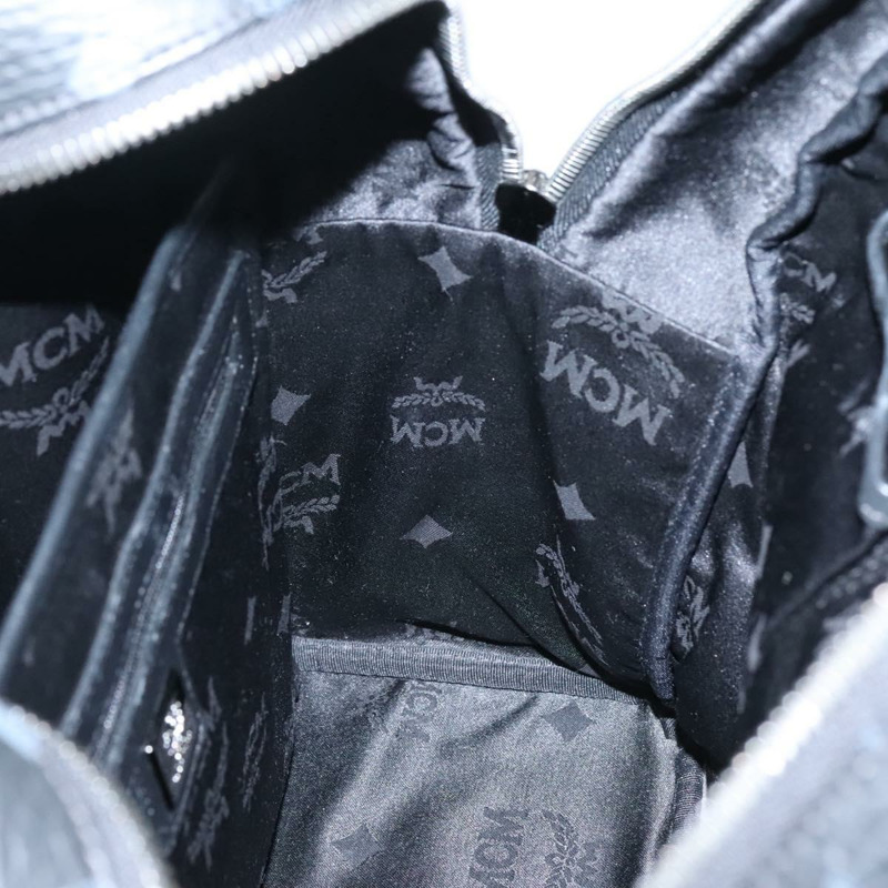 【日本直送】MCM Vicetos Logoogram 背包 PVC 皮革 黑色 銀色 正品 125033-19