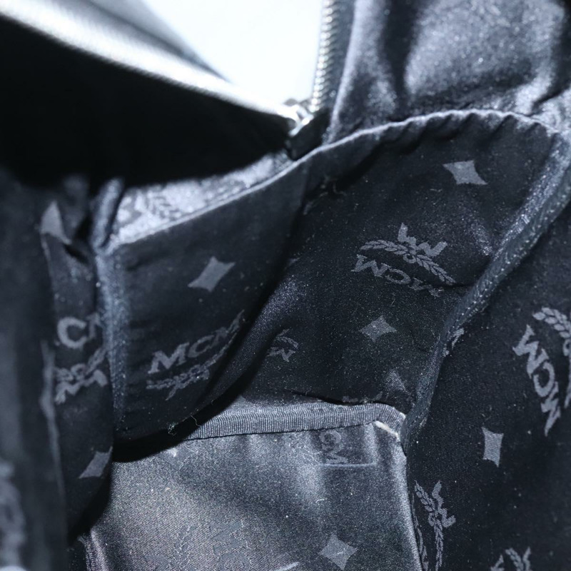 【日本直送】MCM Vicetos Logoogram 背包 PVC 皮革 黑色 銀色 正品 125033-20