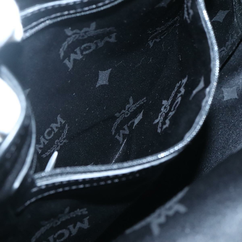 【日本直送】MCM Vicetos Logoogram 背包 PVC 皮革 黑色 銀色 正品 125033-21