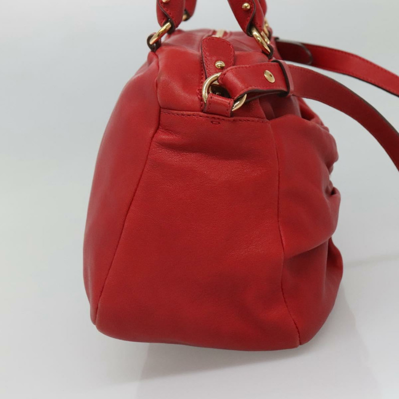 【日本直送】Salvatore Ferragamo 手提包 皮革 2 用 紅色 金色 正品 125303-2
